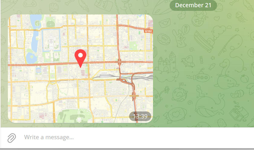 飞机Bot API sendLocation